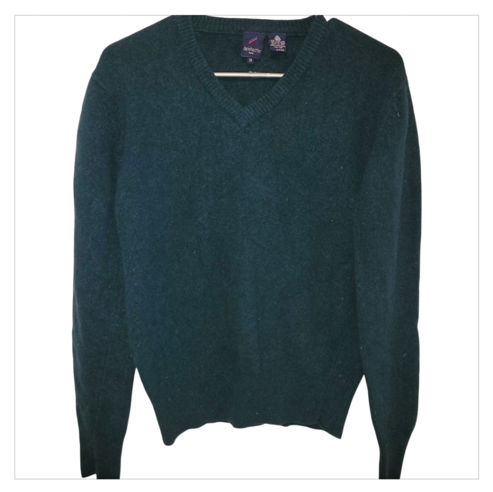 6/30 Vintage Daniel Hechter Paris Wool Sweater Men’s M Dark Green V-Neck